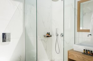 Shower, towels, soap, shampoo - Villa Philaea, Divine Sea Views, Private Infinity Pool, Furnished Terrace,. (Crete)