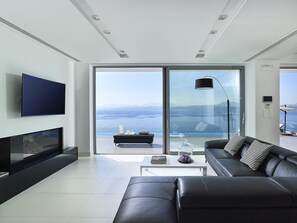TV - Seafront Villa Helionis, Divine Sea Views, Private Infinity Pool, Furnished. (Crete)