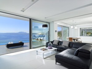 TV - Seafront Villa Helionis, Divine Sea Views, Private Infinity Pool, Furnished. (Crete)