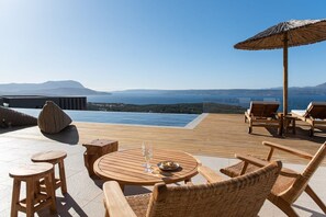 Outdoor dining - Villa Aurivis, Divine Sea Views, Private Infinity Pool, Furnished Terrace,. (Crete)
