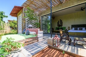 Deluxe Cabin, 1 Queen Bed, Private Bathroom, Courtyard View | Terrace/patio - UTSAV CAMP (SARISKA)