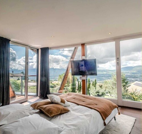 Villa vue Lac Léman et montagne Proche Genève