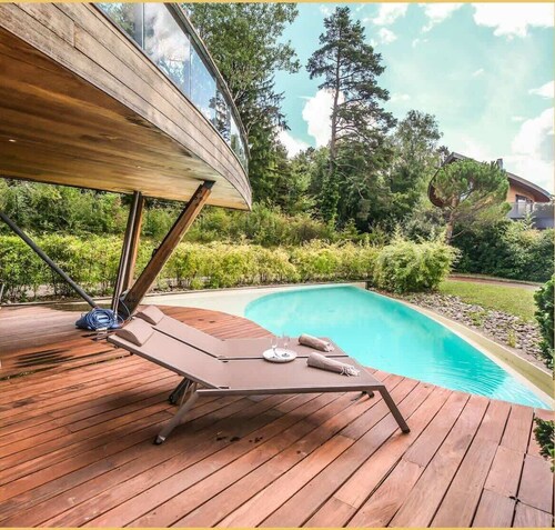 Villa vue Lac Léman et montagne Proche Genève