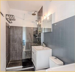 Shower, hair dryer