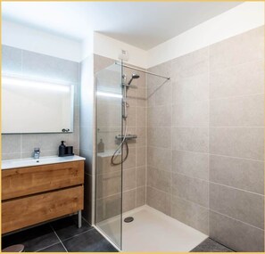 Shower, hair dryer