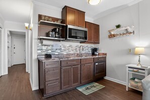 Fridge, microwave, stovetop, dishwasher - Sea Side Villas 310 - Oceanview 1 Bedroom Condo (Hilton Head Island)