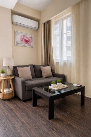 Apartament Deluxe | Sala d'estar | Televisor intel·ligent 
