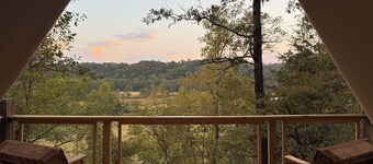 Secluded, cozy and romantic, the Overlook is the perfect glamping getaway.