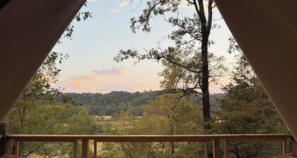 Secluded, cozy and romantic, the Overlook is the perfect glamping getaway.