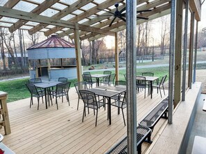 Outdoor dining - Nature Immersed Glamping Tent at Kerr Lake — "The Haven" (Henderson)