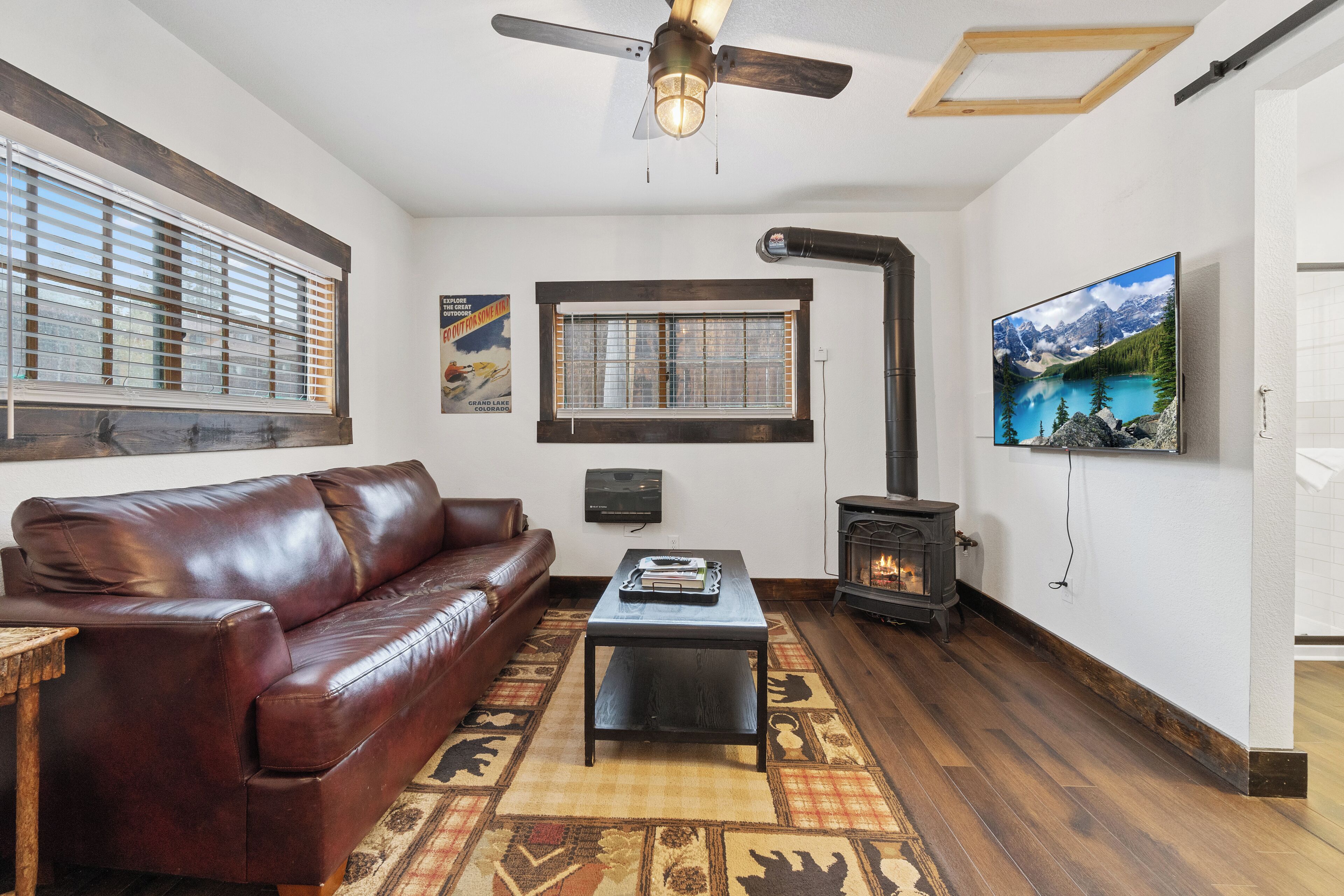 Cabin, 1 King Bed with Sofa bed, Pets allowed, Mountain View | Living area