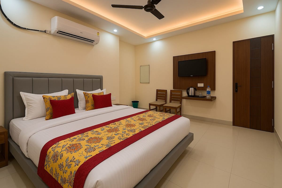 Kahden hengen luksushuone, parveke, näköala puutarhaan