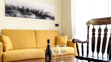 Deluxe-Doppelzimmer, Parkblick | Wohnbereich