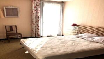 1 chambre, fer et planche à repasser