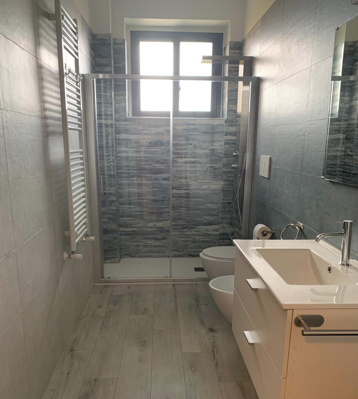 Dusche, Haartrockner, Bidet, Handtücher