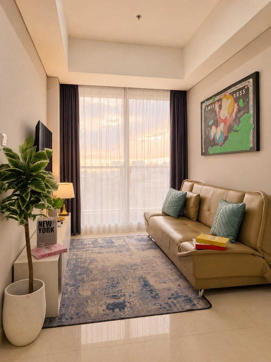 Apartemen, 3 kamar tidur, pemandangan kota | Area keluarga | Smart TV 43-inci dengan saluran TV kabel