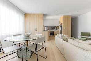Two Bedrooms Ocean View Apartment | Living area | 50-inch Smart TV with digital channels, Netflix, streaming services - Medusa Bondi (Bondi)