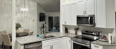 Microwave, oven, stovetop, dishwasher