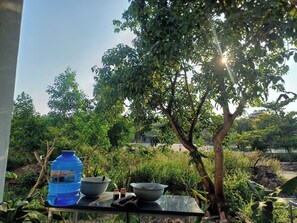 Chambre Deluxe, non-fumeur, vue jardin | Équipements de cuisine partagée