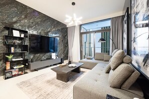Living area - The Burj Crown Stays by UniDwellers Holiday homes (Dubai)