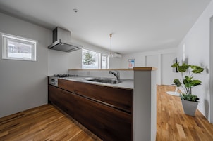 Apartment | Private kitchen | Fridge, microwave, stovetop, rice cooker