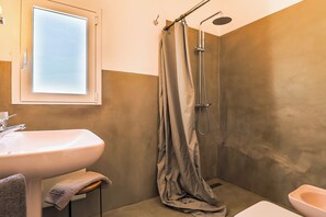 Regadera, secadora de cabello, bidet, toallas 