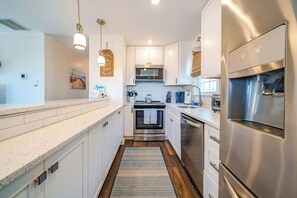 Fridge, microwave, stovetop, dishwasher - Family-Friendly 3BR/2BA Condo w/ Sunset Views • Walk to Beach (Ocean City)