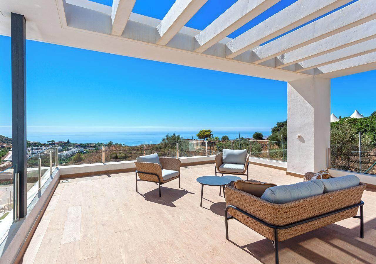 Villa Deluxe, 4 habitaciones, piscina privada, vistas al mar | Vistas del balcón