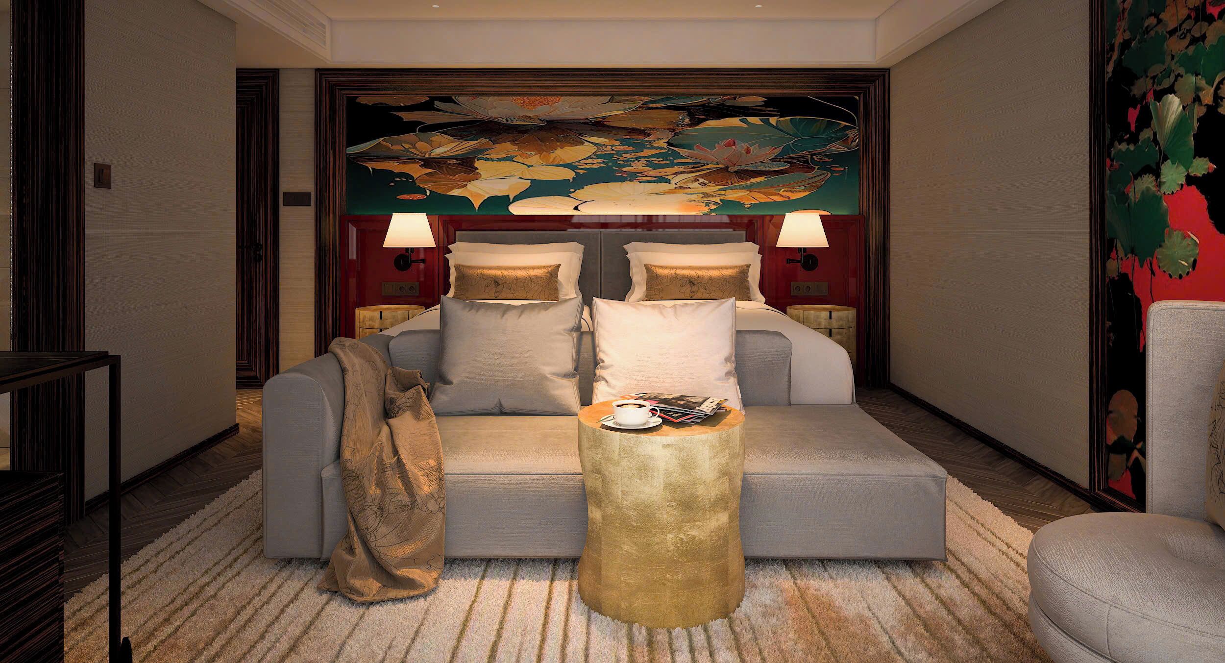 Deluxe driepersoonskamer, balkon, uitzicht op de baai