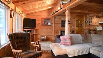 Talo, useita sänkyjä, takka (The North House) | Oleskelualue