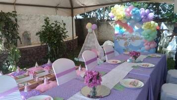 Outdoor banquet area