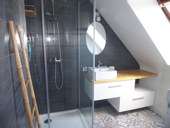 Shower, hair dryer