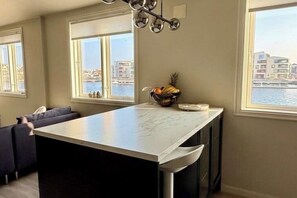 Dining - Modern 4BR Beachfront Apartment with Dock + Free Parking (Rogaland)