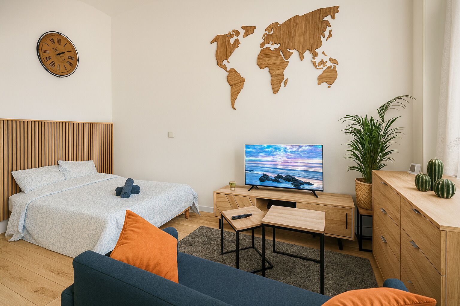 1 bedroom, bed sheets