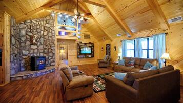 Smart TV, fireplace, DVD player, table football