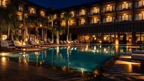 Front of property - evening/night - Palm Taghazout Hotel (Tamraght)