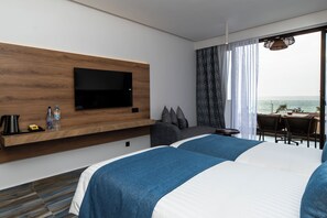 Comfort-værelse med dobbeltseng eller 2 enkeltsenge - balkon - strandudsigt