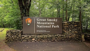 A sign for Great Smoky Mountains National Park.