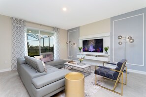 TV, DVD player, stereo, offices - Gorgeous 6 Bd SF Close to Disney w  Pool   Champions Gate Resort 712 (Four Corners)