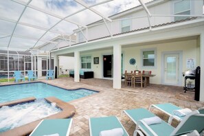 Outdoor dining - Stunning 9 Bd Single Family w  Pool   Champions Gate 1508 (Davenport)