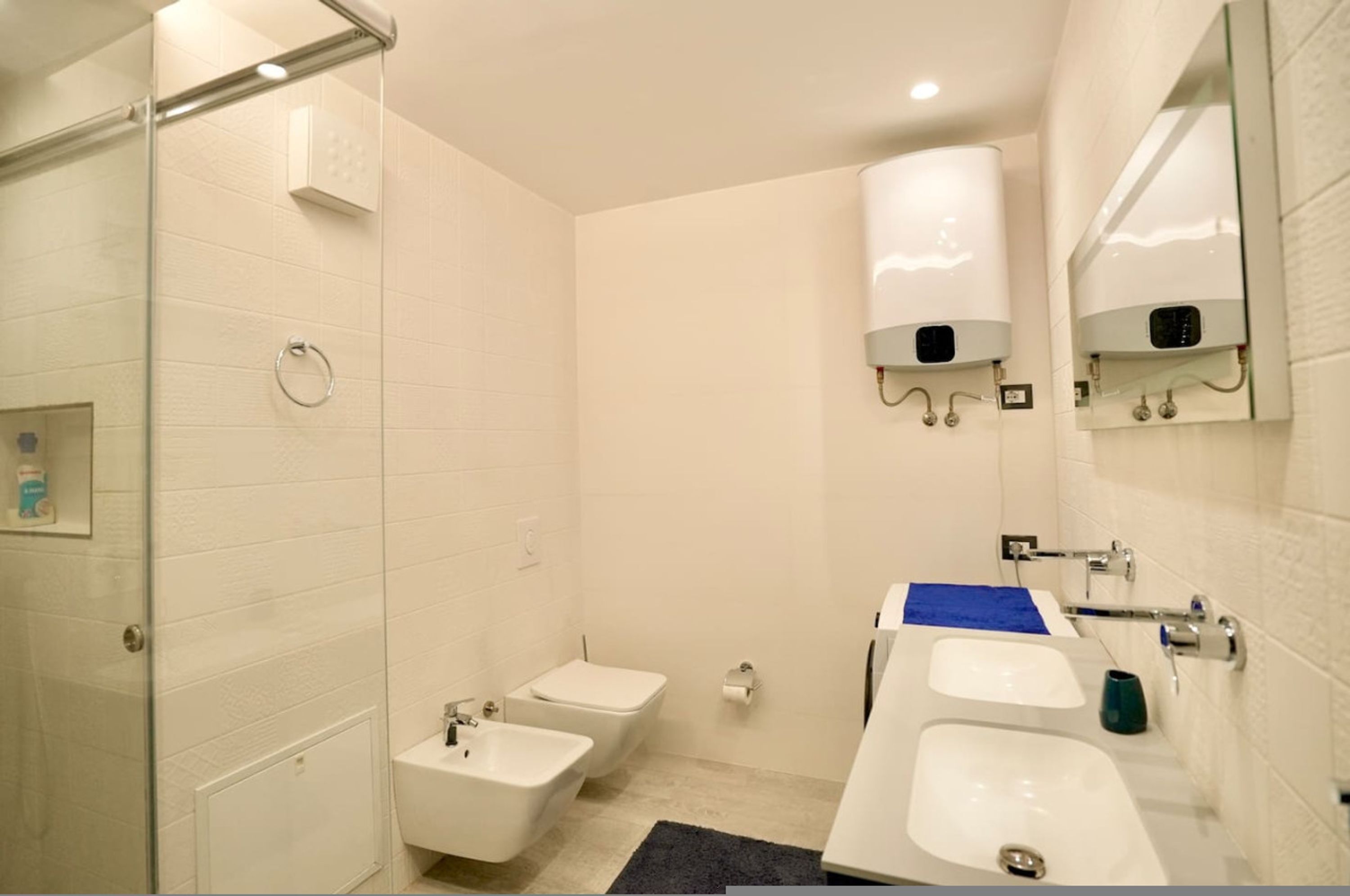 Hair dryer, towels