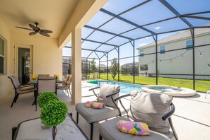 Outdoor dining - Family Friendly 12Bd w Jacuzzi Veranda Palms 4401 (Kissimmee)