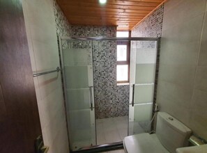 Regadera, secadora de cabello, bidet, toallas 