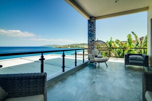 Terrace/patio - Luxury Oceanfront Villa~ Fully Staffed~Pool~Jacuzzi~Movie Theatre (Tower Isle)