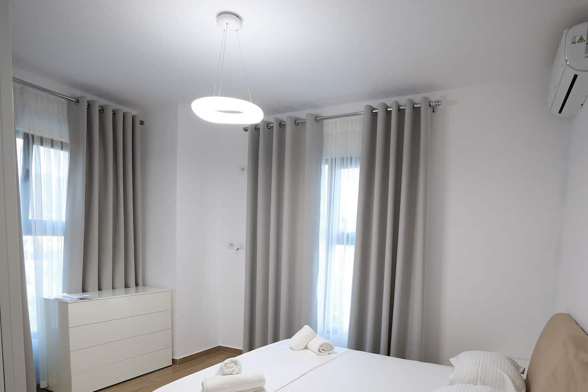 Deluxe Apartment, 1 Bedroom, Sea View | Premium bedding, desk, soundproofing, iron/ironing board