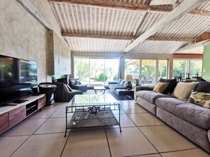 TV, video games, ping pong - Holiday Home “Les Pyrénées Au Bord De l’Eau” with Lake View, Private Terraces & Wi-Fi (Barbazan)