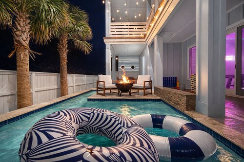 Walk to Beach Access Luxury Home w/ Pool & Games