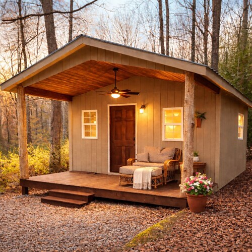 Private romantic Tiny Home King bed Jamestown
