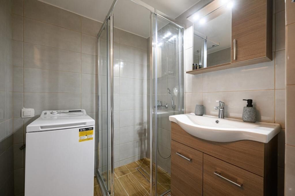 Shower, soap, toilet paper
