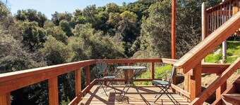 Artistic Dragonfly House with deck + private creek and trails to explore!